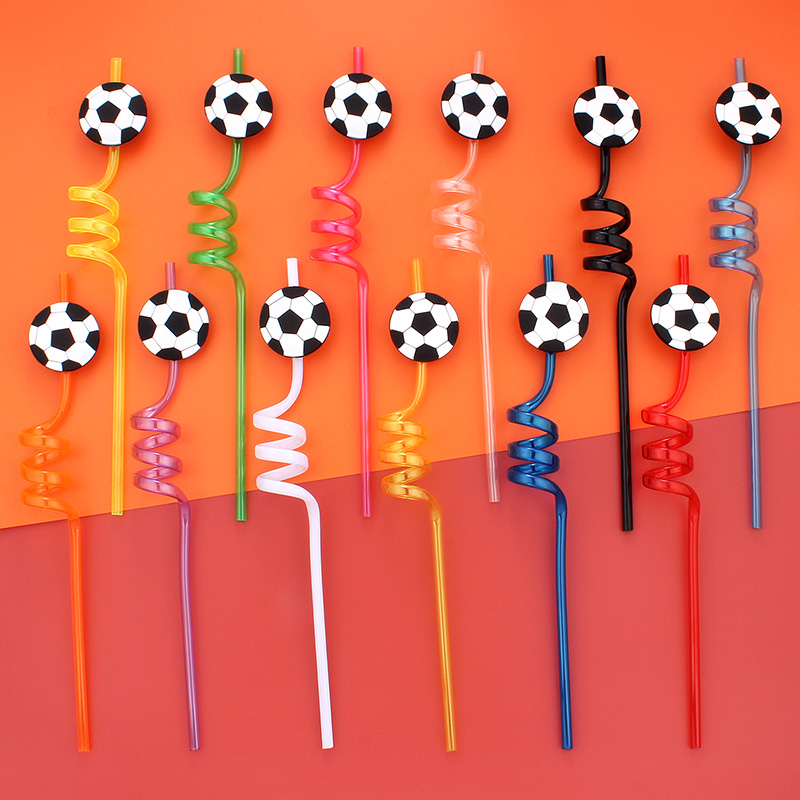 Reusable Straw - 12 قطعة من شفاطات كرة القدم،