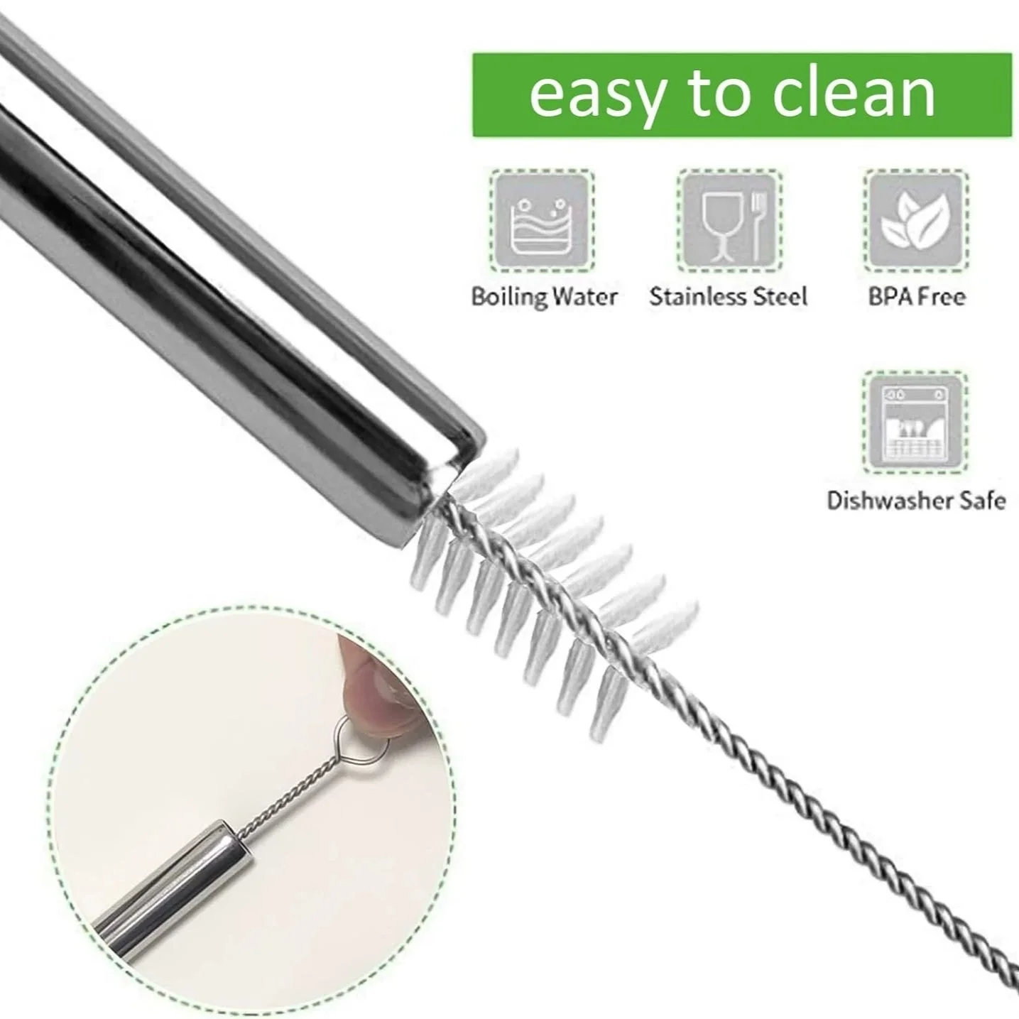 100 قطعة من قش الفولاذ المقاوم - مراجعة Reusable Straw وسعره