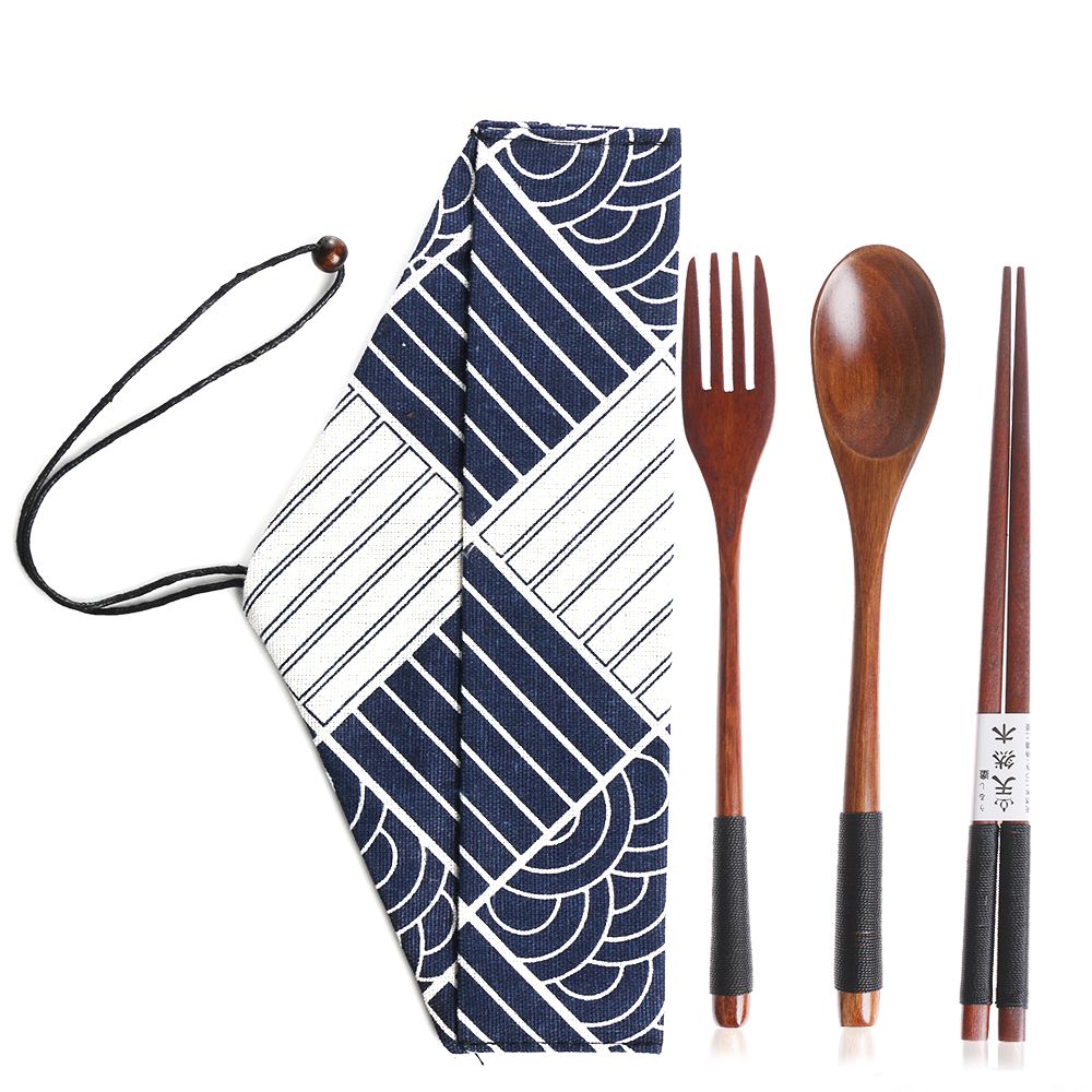 مجموعة أدوات مائدة خشبية محمول - مراجعة Bamboo Cutlery وسعره