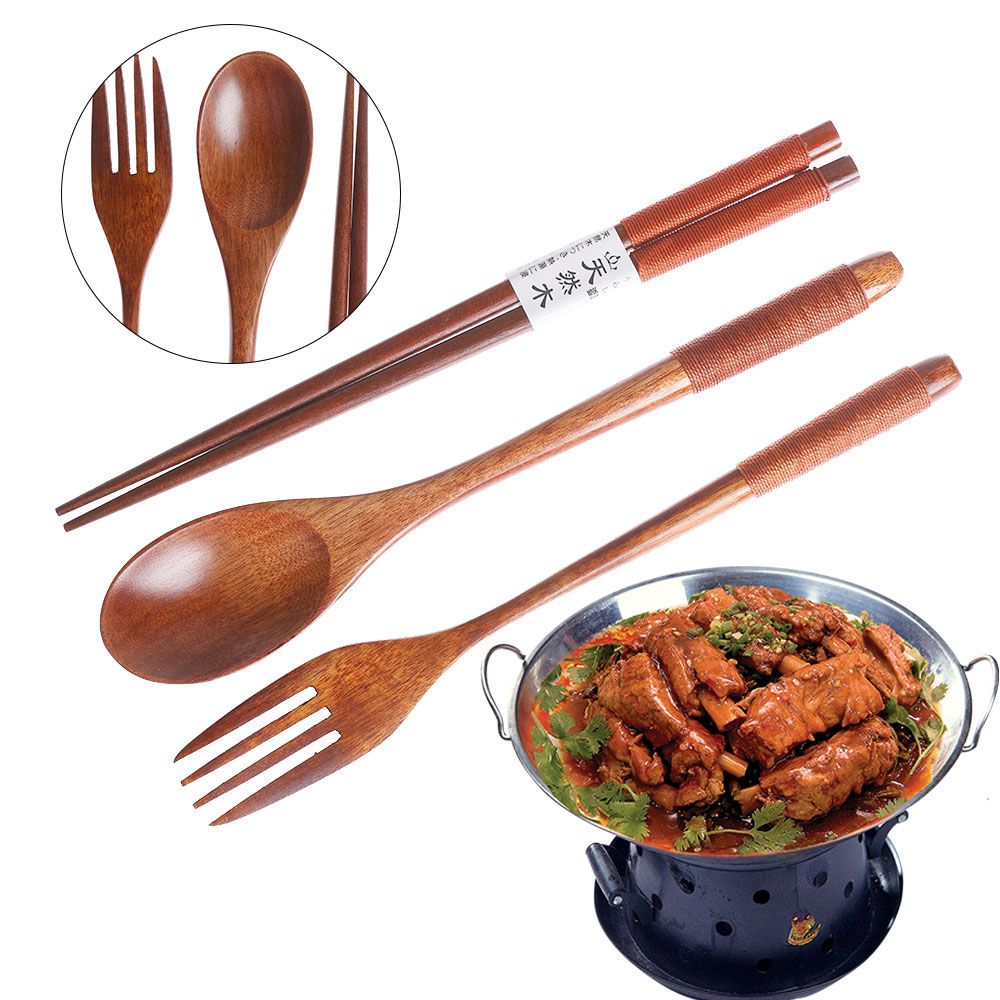 مجموعة أدوات مائدة خشبية محمول - مراجعة Bamboo Cutlery وسعره