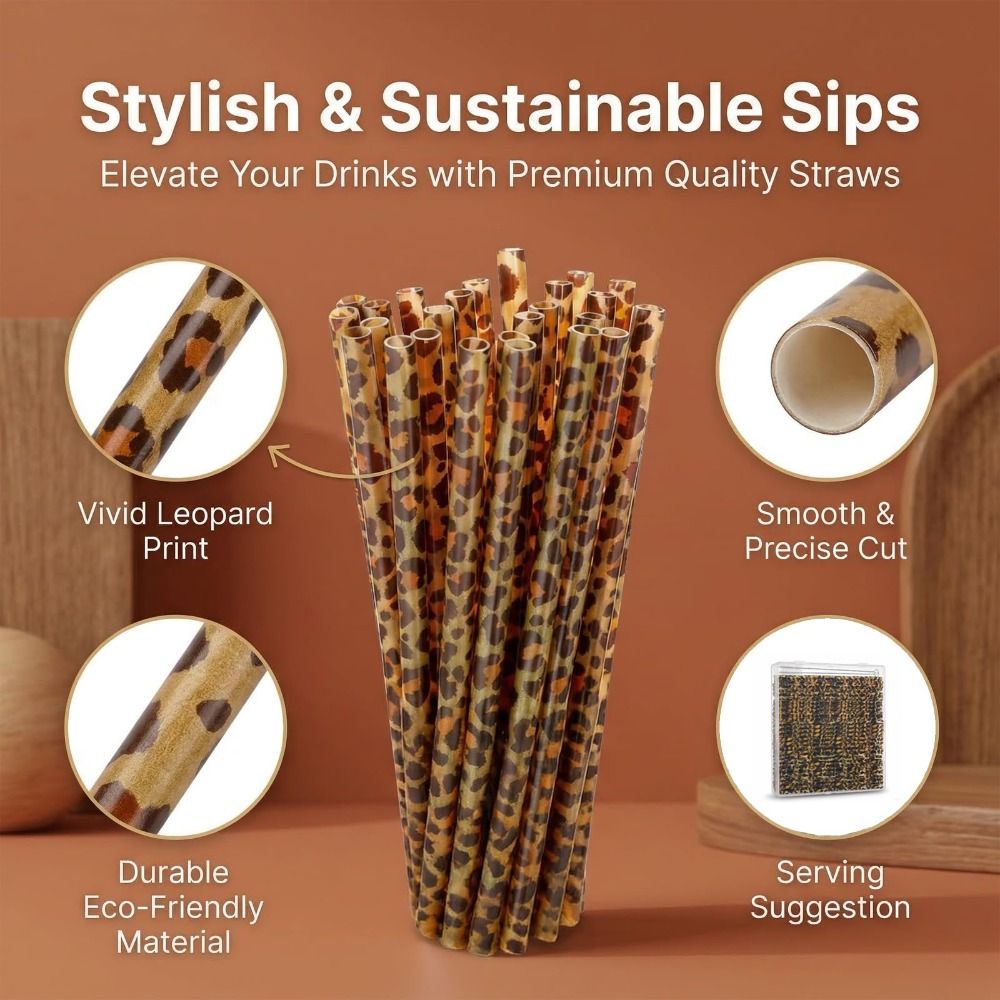 قشات شرب عصرية بطبعة الفهد، صد - مراجعة Reusable Straw وسعره